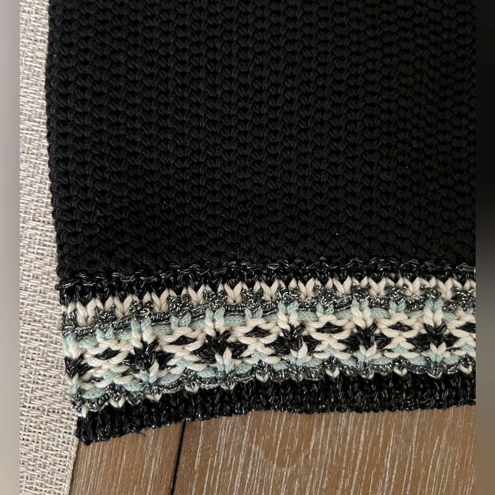 NEW 2-PC ST. JOHN BLACK WOOL, VISCOSE & COTTON BLEND KNIT JACKET & SKIRT SUIT 10 - Picture 7 of 12